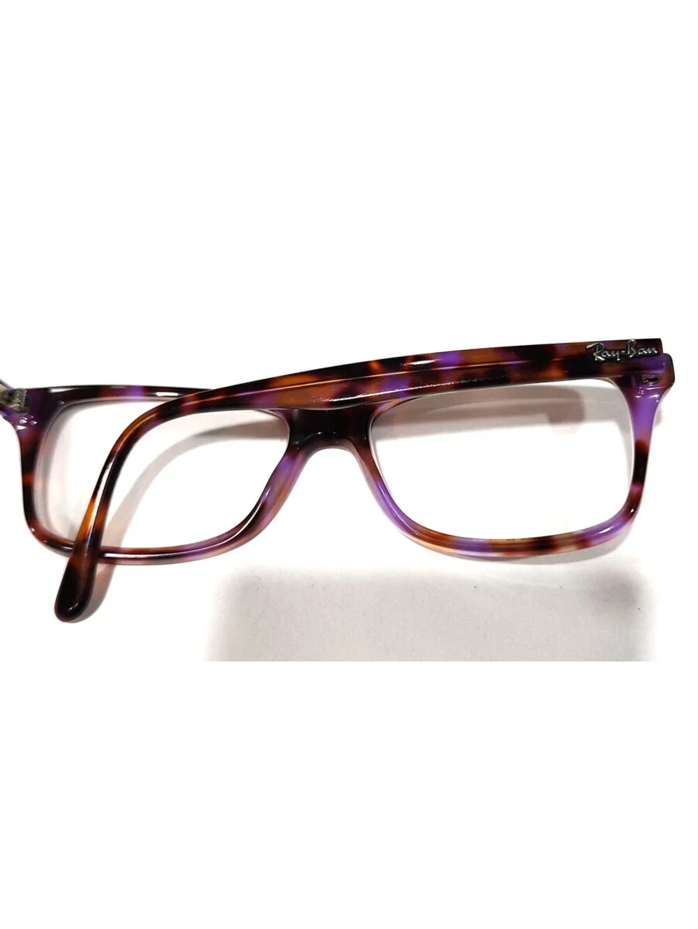 Ray Ban RB5428 8175 Scratched Purple Tortoise Square Eyeglasses 55-17 145 Read